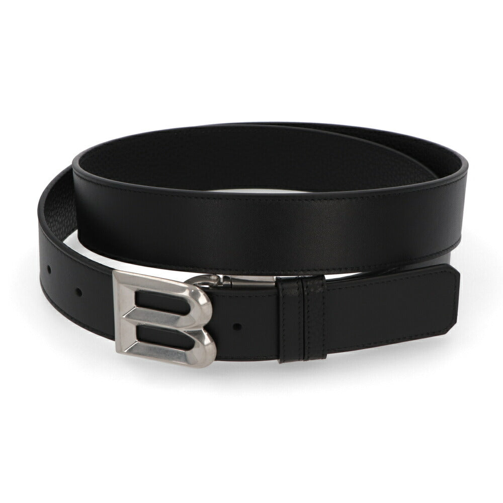 BALLY ベルト ブラック レザー  シルバー金具 リバーシブル