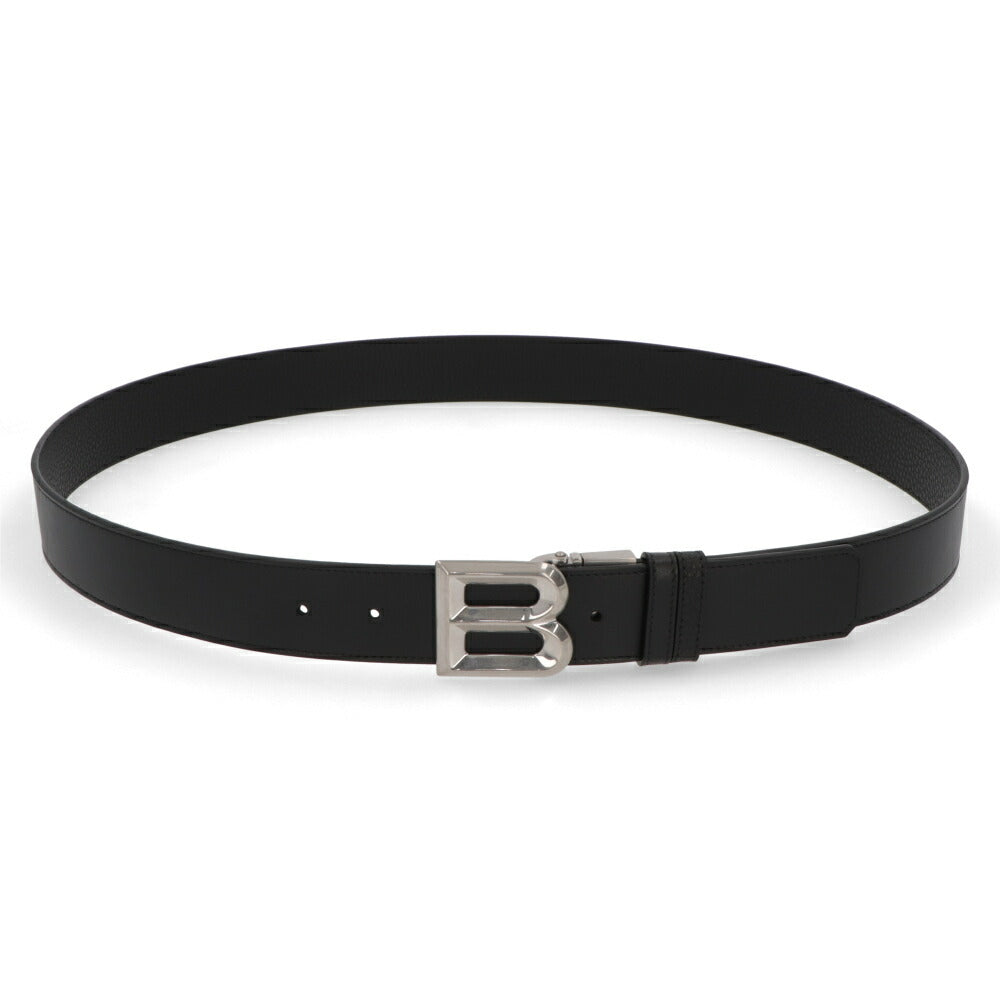 BALLY ベルト ブラック レザー  シルバー金具 リバーシブル