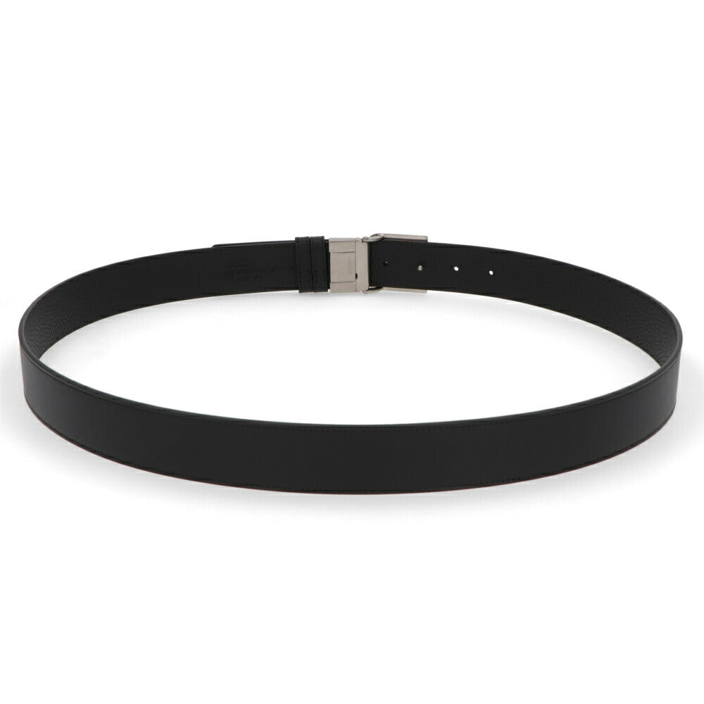 BALLY ベルト ブラック レザー  シルバー金具 リバーシブル