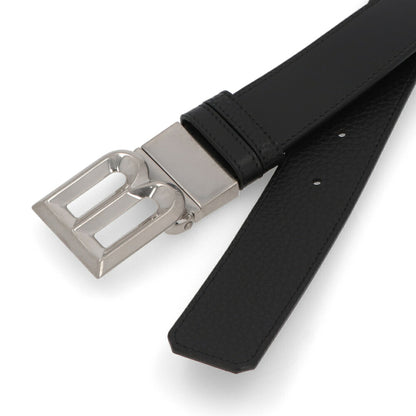BALLY ベルト ブラック レザー  シルバー金具 リバーシブル