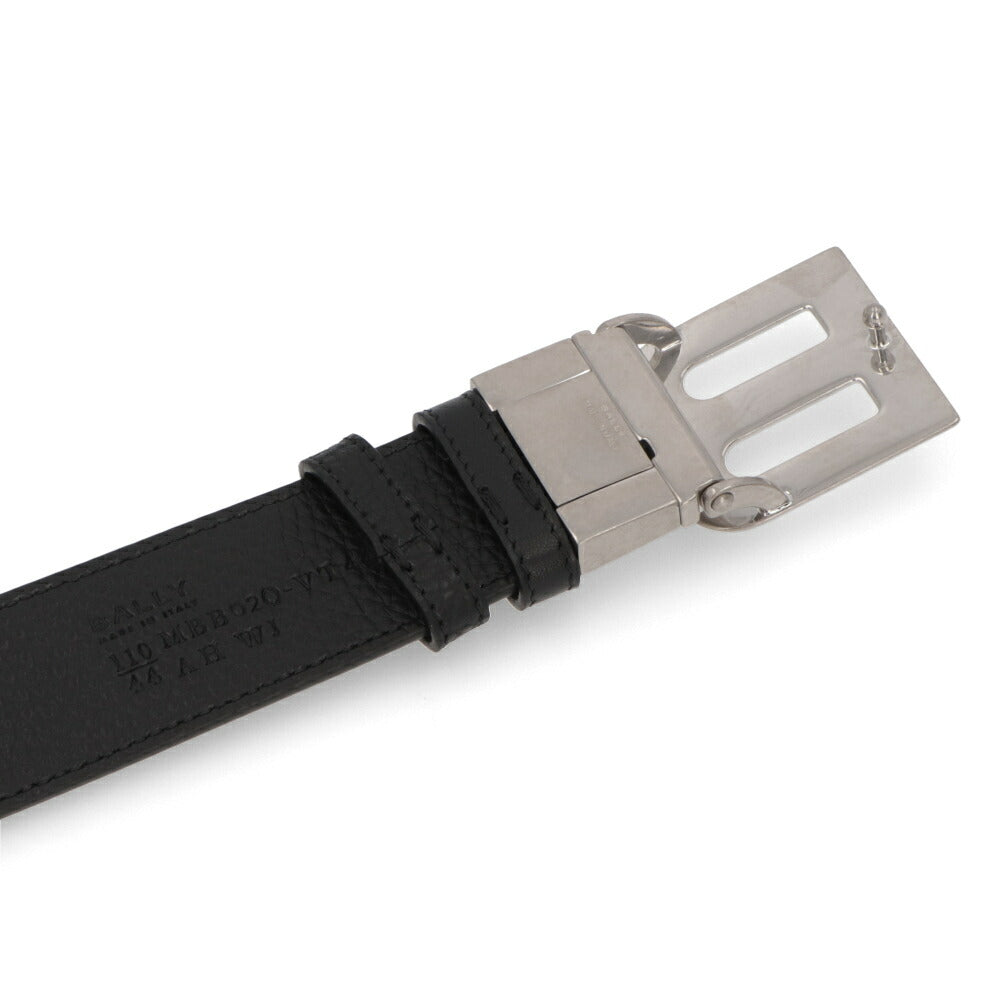 BALLY ベルト ブラック レザー  シルバー金具 リバーシブル