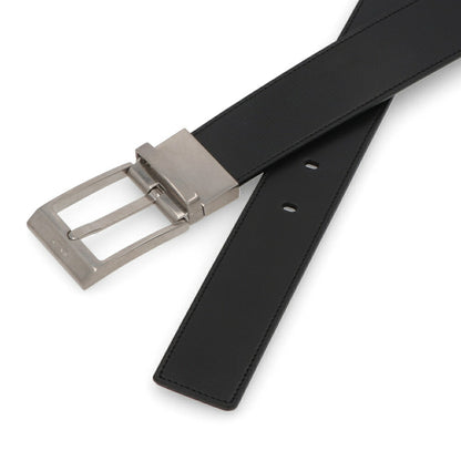 BALLY ベルト ブラック レザー シルバー金具 リバーシブル