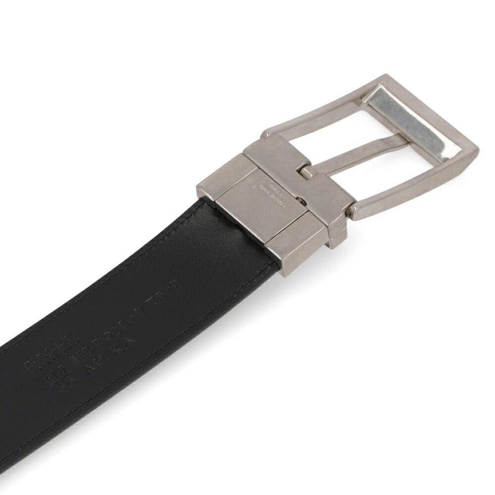 BALLY ベルト ブラック レザー シルバー金具 リバーシブル