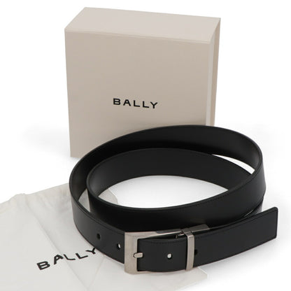 BALLY ベルト ブラック レザー シルバー金具 リバーシブル
