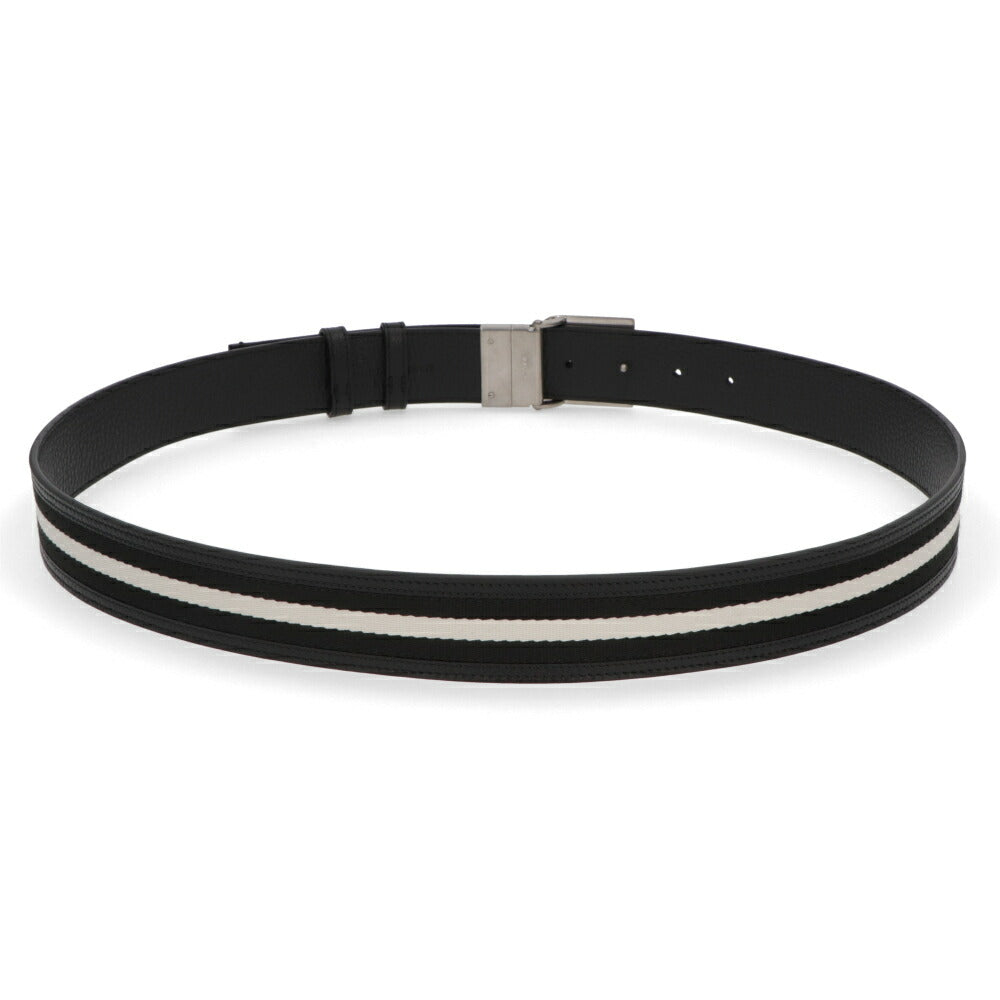 BALLY ベルト ブラック レザー キャンバス ロゴ