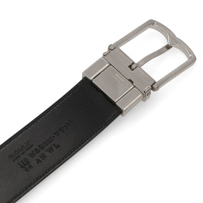 BALLY ベルト ブラック レザー ロゴ エンブレム