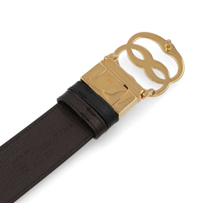 BALLY ベルト ブラック×ブラウン レザー ロゴ エンブレム