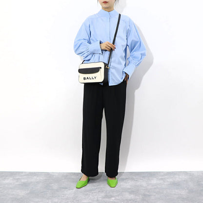 BALLY ショルダーバッグ BAR DANIEL ホワイト×ブラック