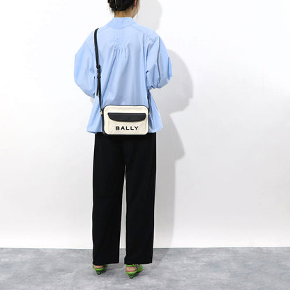 BALLY ショルダーバッグ BAR DANIEL ホワイト×ブラック