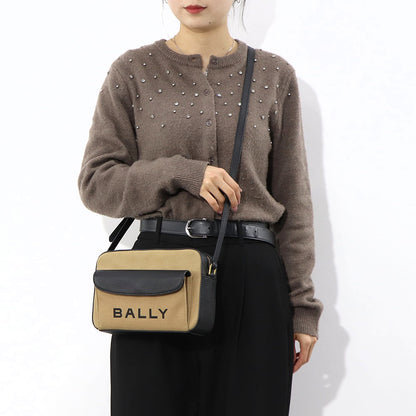 BALLY ショルダーバッグ BAR DANIEL ホワイト×ブラック