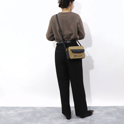 BALLY ショルダーバッグ BAR DANIEL ホワイト×ブラック