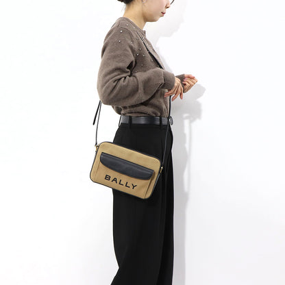 BALLY ショルダーバッグ BAR DANIEL ホワイト×ブラック