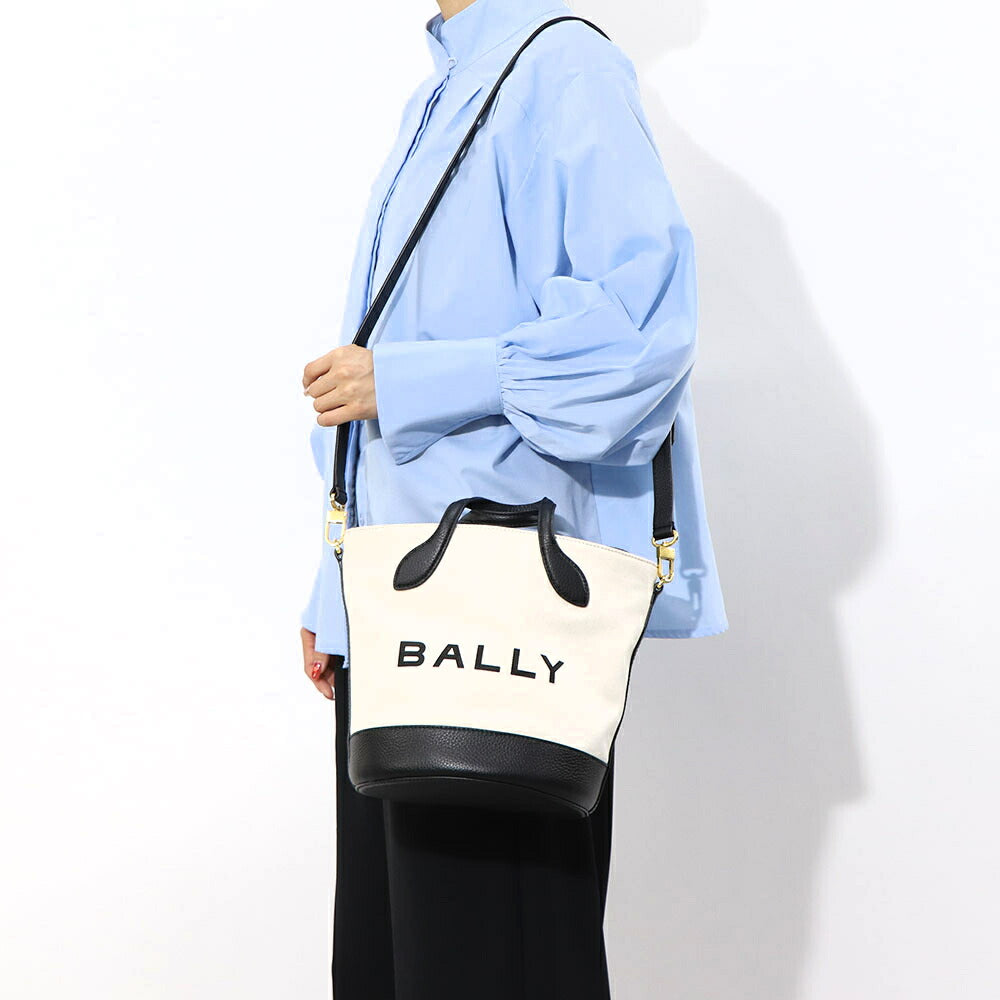 BALLY ショルダーバッグ BAR 8 HOURS ホワイト×ブラック