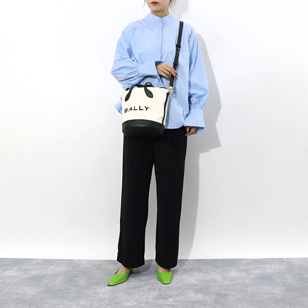 BALLY ショルダーバッグ BAR 8 HOURS ホワイト×ブラック