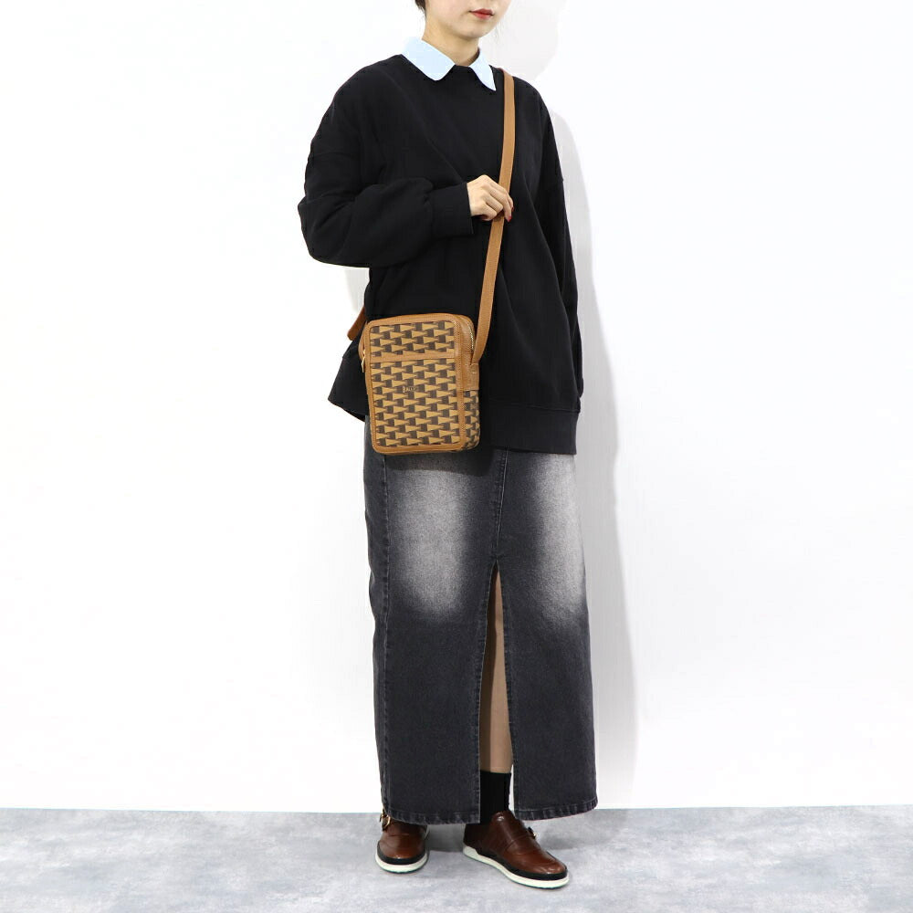 BALLY ショルダーバッグ CROSS ブラウン×オーロソフト