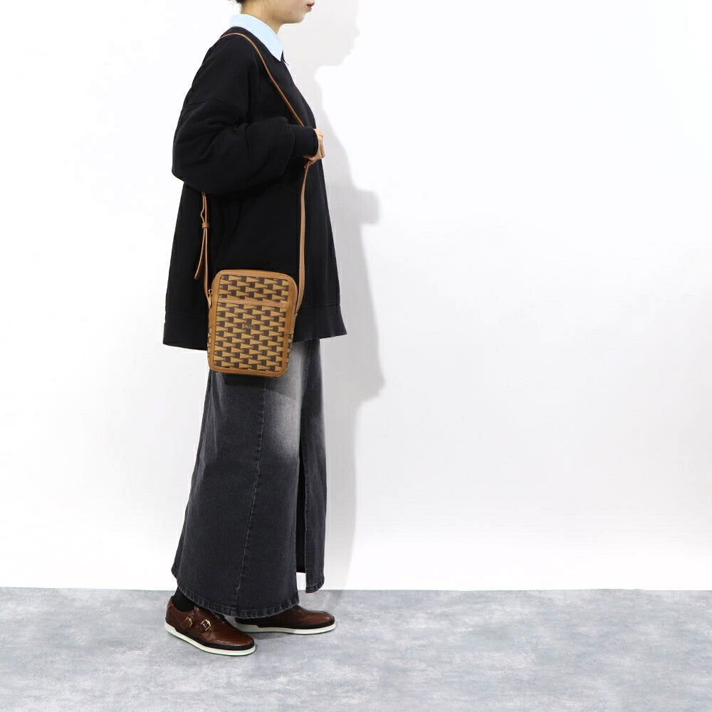 BALLY ショルダーバッグ CROSS ブラウン×オーロソフト