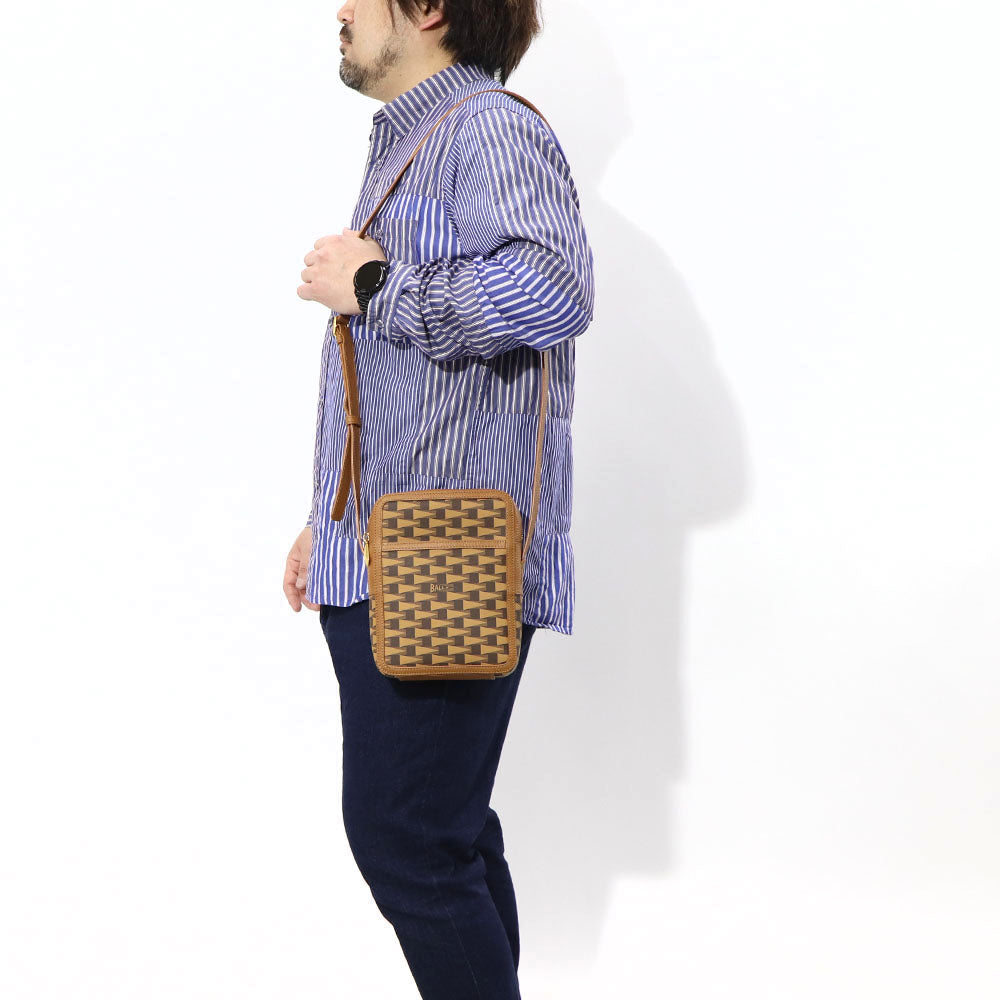 BALLY ショルダーバッグ CROSS ブラウン×オーロソフト