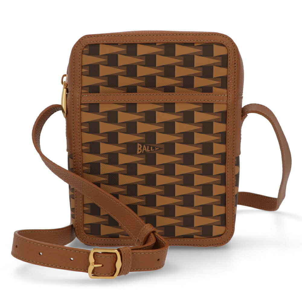 バリー BALLY バッグ ショルダーバッグ ユニセックス CROSS ブラウン×オーロソフト マルチデセルトブラウン ロゴ 柄 ミニバッグ レザー ゴールド金具 メンズ レディース 6305088