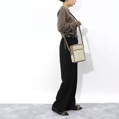 バリー BALLY バッグ ショルダーバッグ ユニセックス CROSS ブラウン×オーロソフト マルチデセルトブラウン ロゴ 柄 ミニバッグ レザー ゴールド金具 メンズ レディース 6305088