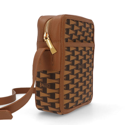 バリー BALLY バッグ ショルダーバッグ ユニセックス CROSS ブラウン×オーロソフト マルチデセルトブラウン ロゴ 柄 ミニバッグ レザー ゴールド金具 メンズ レディース 6305088