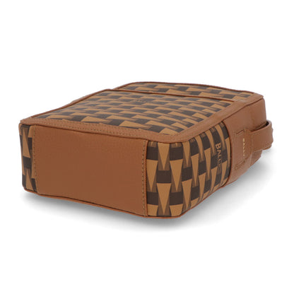 バリー BALLY バッグ ショルダーバッグ ユニセックス CROSS ブラウン×オーロソフト マルチデセルトブラウン ロゴ 柄 ミニバッグ レザー ゴールド金具 メンズ レディース 6305088