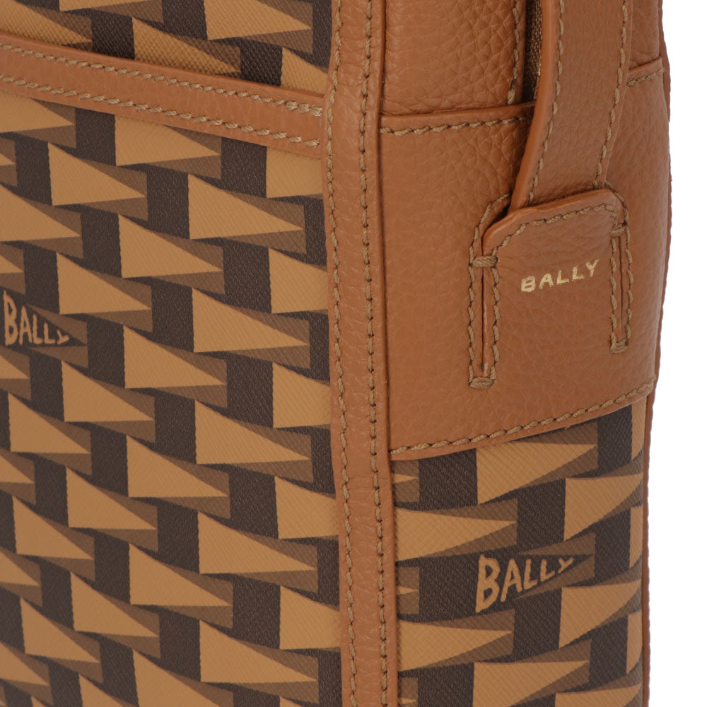 バリー BALLY バッグ ショルダーバッグ ユニセックス CROSS ブラウン×オーロソフト マルチデセルトブラウン ロゴ 柄 ミニバッグ レザー ゴールド金具 メンズ レディース 6305088