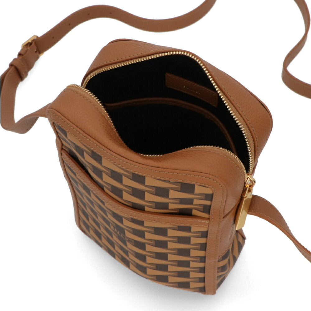 バリー BALLY バッグ ショルダーバッグ ユニセックス CROSS ブラウン×オーロソフト マルチデセルトブラウン ロゴ 柄 ミニバッグ レザー ゴールド金具 メンズ レディース 6305088