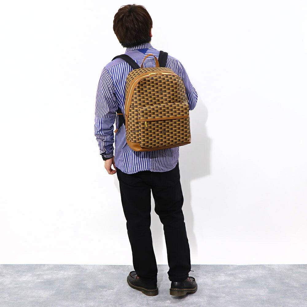 バリー BALLY バッグ リュック・デイパック ユニセックス BORD TREKK グレー系 ブラウン×レッド ブラウン レザー メンズ レディース ペナントモチーフ ゴールド金具 シルバー金具