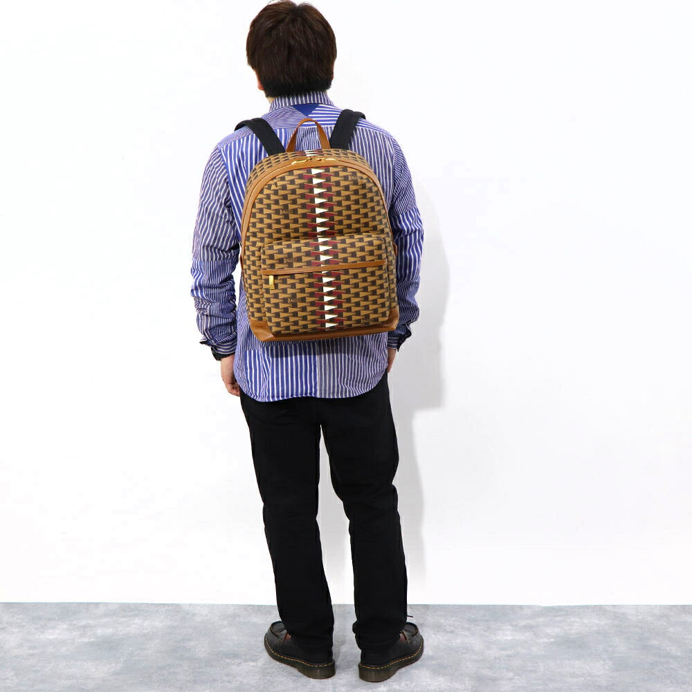 バリー BALLY バッグ リュック・デイパック ユニセックス BORD TREKK グレー系 ブラウン×レッド ブラウン レザー メンズ レディース ペナントモチーフ ゴールド金具 シルバー金具