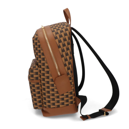 バリー BALLY バッグ リュック・デイパック ユニセックス BORD TREKK グレー系 ブラウン×レッド ブラウン レザー メンズ レディース ペナントモチーフ ゴールド金具 シルバー金具