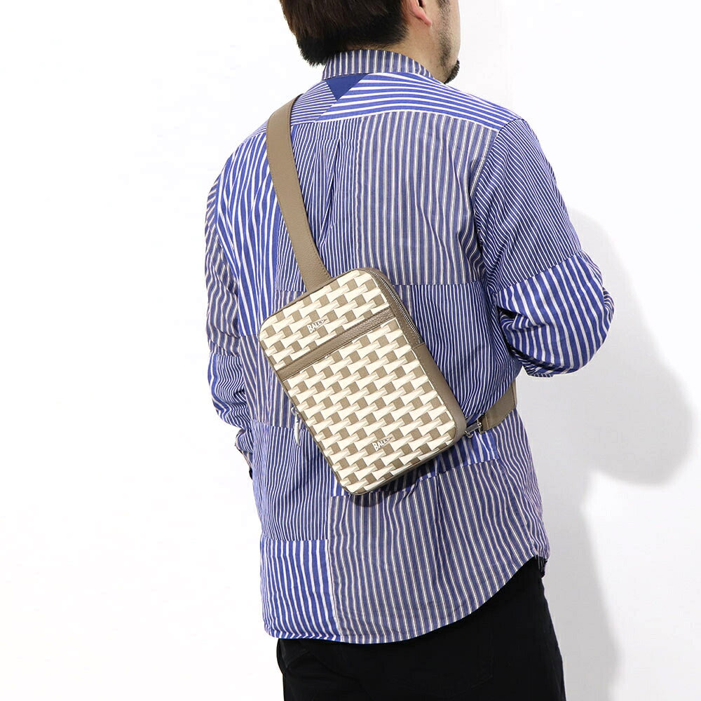 バリー BALLY バッグ ショルダーバッグ ユニセックス PENNANT SLING グレー系 レザー メンズ レディース シルバー金具 ロゴ ペナントモチーフ 761346608273