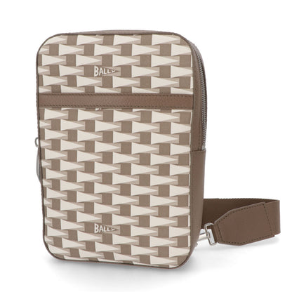 バリー BALLY バッグ ショルダーバッグ ユニセックス PENNANT SLING グレー系 レザー メンズ レディース シルバー金具 ロゴ ペナントモチーフ 761346608273