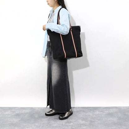 バリー BALLY バッグ トートバッグ ユニセックス CODE TOTE NSF ブラック ナイロン レザー メンズ レディース ロゴ シルバー金具 シンプル 大容量 MAE03A