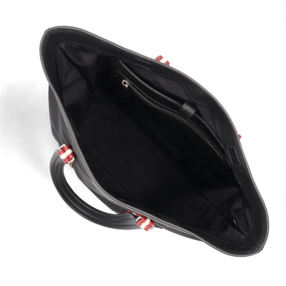 バリー BALLY バッグ トートバッグ ユニセックス CODE TOTE NSF ブラック ナイロン レザー メンズ レディース ロゴ シルバー金具 シンプル 大容量 MAE03A