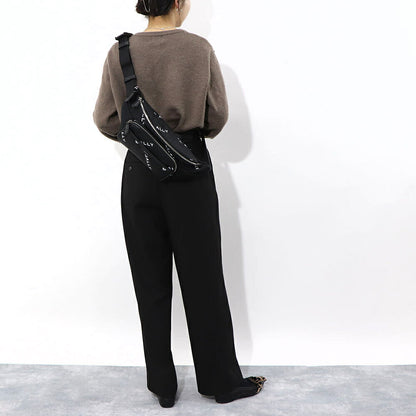 バリー BALLY バッグ ボディバッグ ユニセックス CODE BELT BAG ネイビー ブラック ナイロン レザー メンズ レディース ロゴプリント 総柄 MAS01W