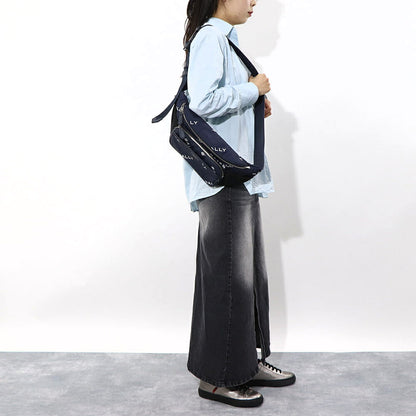 バリー BALLY バッグ ボディバッグ ユニセックス CODE BELT BAG ネイビー ブラック ナイロン レザー メンズ レディース ロゴプリント 総柄 MAS01W