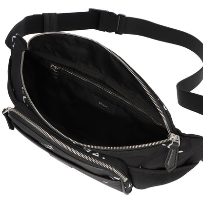 バリー BALLY バッグ ボディバッグ ユニセックス CODE BELT BAG ネイビー ブラック ナイロン レザー メンズ レディース ロゴプリント 総柄 MAS01W