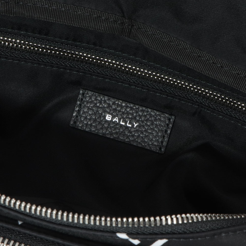 バリー BALLY バッグ ボディバッグ ユニセックス CODE BELT BAG ネイビー ブラック ナイロン レザー メンズ レディース ロゴプリント 総柄 MAS01W