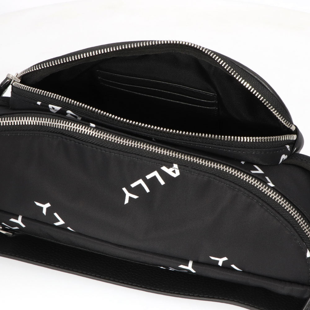バリー BALLY バッグ ボディバッグ ユニセックス CODE BELT BAG ネイビー ブラック ナイロン レザー メンズ レディース ロゴプリント 総柄 MAS01W