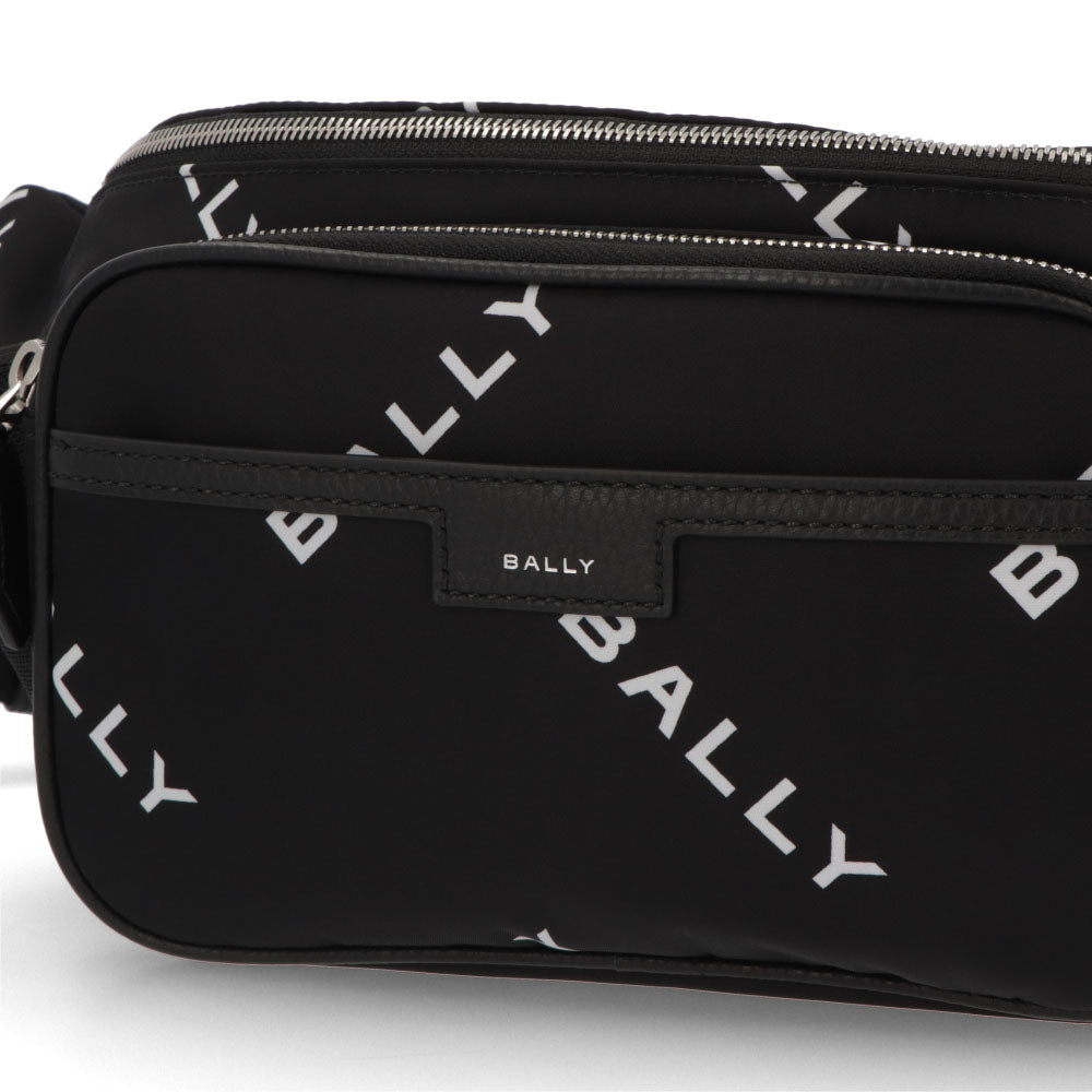 バリー BALLY バッグ ボディバッグ ユニセックス CODE BELT BAG ネイビー ブラック ナイロン レザー メンズ レディース ロゴプリント 総柄 MAS01W