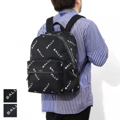 バリー BALLY バッグ リュック・デイパック ユニセックス CODE BACKPCK ネイビー ブラック ナイロン レザー メンズ レディース ロゴプリント 総柄  MAK02W