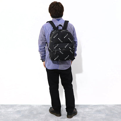 バリー BALLY バッグ リュック・デイパック ユニセックス CODE BACKPCK ネイビー ブラック ナイロン レザー メンズ レディース ロゴプリント 総柄  MAK02W