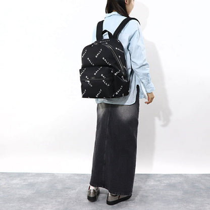 バリー BALLY バッグ リュック・デイパック ユニセックス CODE BACKPCK ネイビー ブラック ナイロン レザー メンズ レディース ロゴプリント 総柄  MAK02W