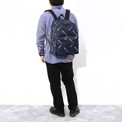 バリー BALLY バッグ リュック・デイパック ユニセックス CODE BACKPCK ネイビー ブラック ナイロン レザー メンズ レディース ロゴプリント 総柄  MAK02W