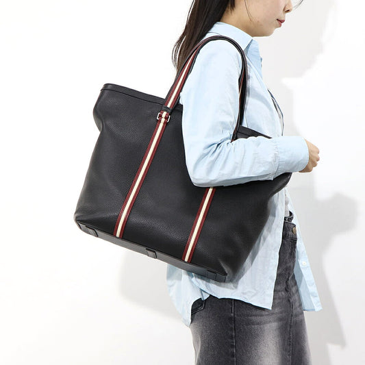 バリー BALLY バッグ トートバッグ ユニセックス CODE TOTE M ブラック レザー メンズ レディース ロゴ シルバー金具 シンプル 大容量 MAE02W