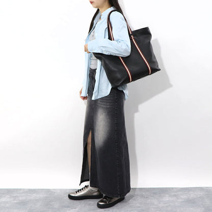 バリー BALLY バッグ トートバッグ ユニセックス CODE TOTE M ブラック レザー メンズ レディース ロゴ シルバー金具 シンプル 大容量 MAE02W