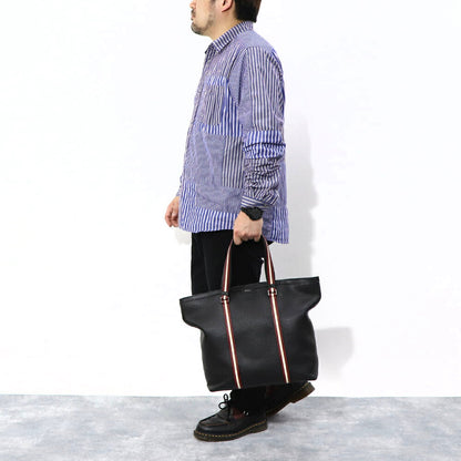 バリー BALLY バッグ トートバッグ ユニセックス CODE TOTE M ブラック レザー メンズ レディース ロゴ シルバー金具 シンプル 大容量 MAE02W