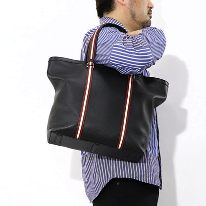 バリー BALLY バッグ トートバッグ ユニセックス CODE TOTE M ブラック レザー メンズ レディース ロゴ シルバー金具 シンプル 大容量 MAE02W