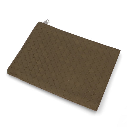 ボッテガ ヴェネタ BOTTEGA VENETA バッグ クラッチバッグ メンズ Intrecciato Half Zipped Pouch カーキ カーフスキン イントレチャート ハーフジップポーチ コントラストカラー 607479 VCPQ3