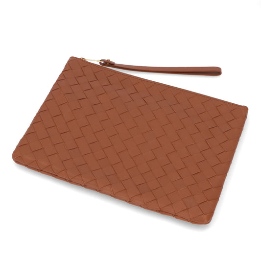 ボッテガ ヴェネタ BOTTEGA VENETA バッグ クラッチ ユニセックス ブラウン レザー メンズ レディース イントレチャート セカンドバッグ フラットポーチ 749922 VCPP3